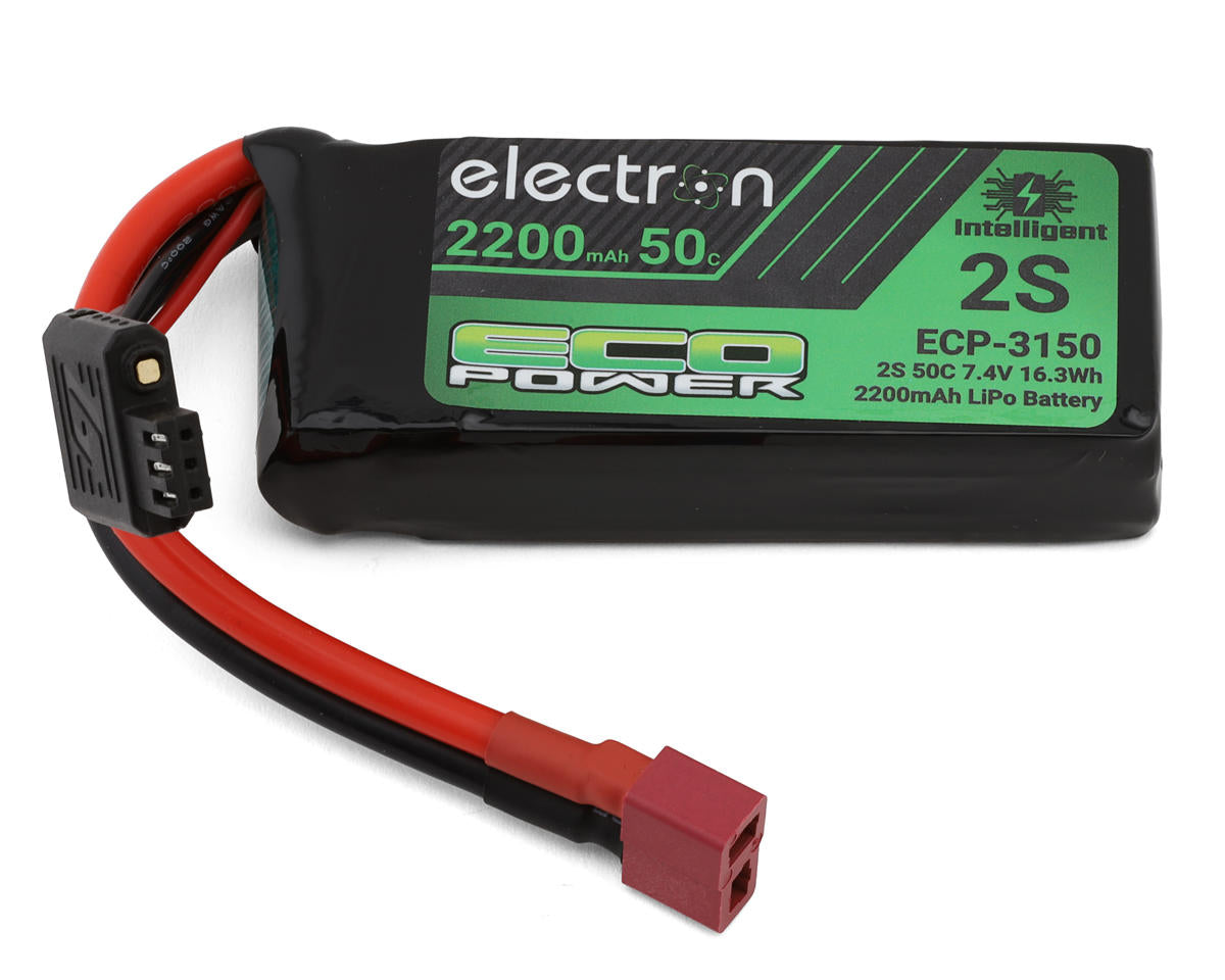 EcoPower "Electron" 2S 50C Intelligent LiPo Battery w/T-Style Connector (7.4V/2200mAh)