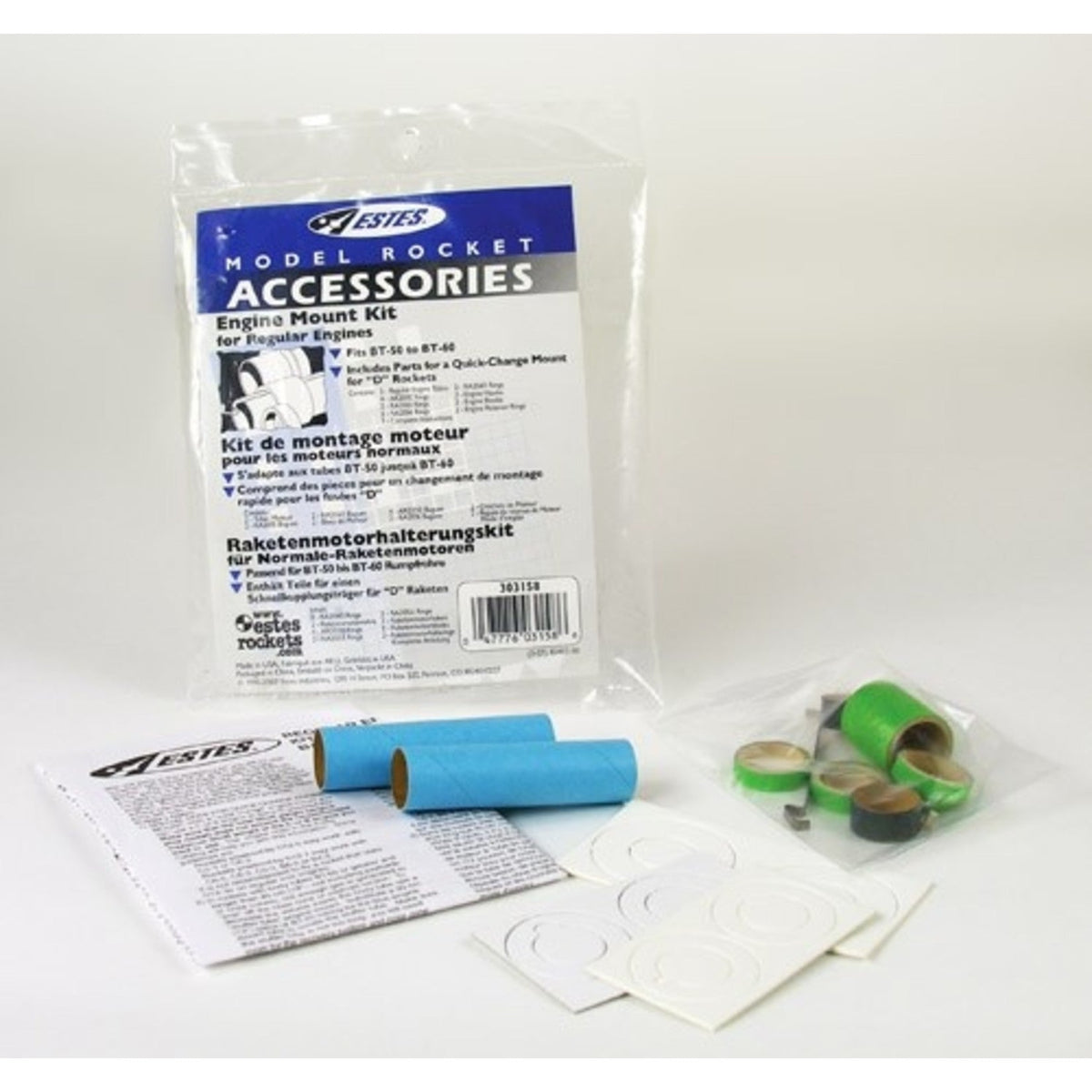 Estes Rockets Regular Engine Mount Kit, for Model Rockets (3pk) - EST3158