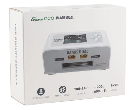 Gens Ace IMars Dual Port AC/DC Charger (6S/15A/100W x 2) - GEA200WDUAL-UW