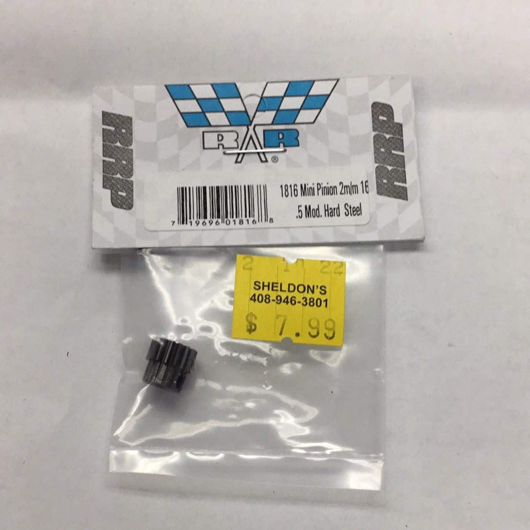 2mm Bore 16 Tooth pinion .5 mod