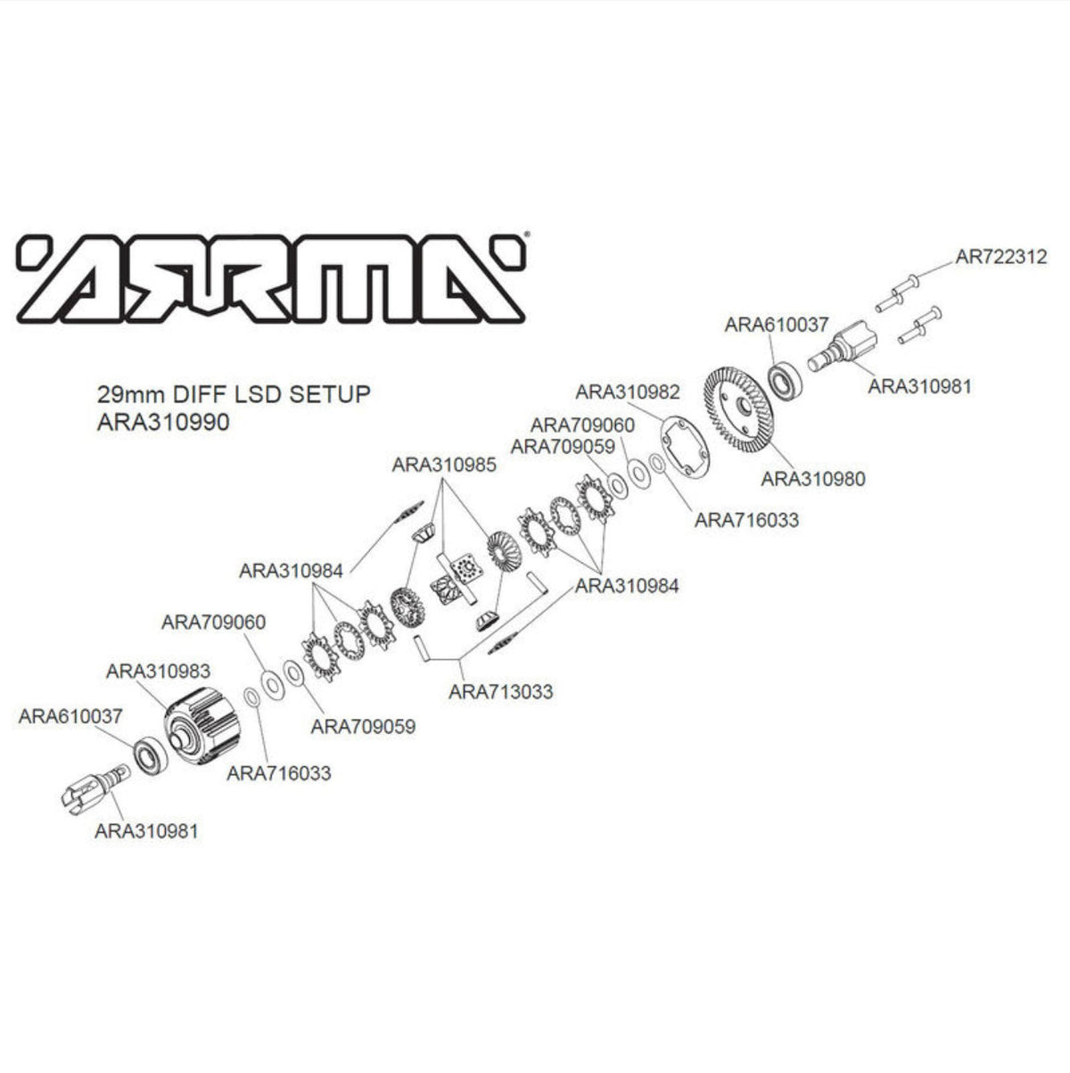 Active F/R Diff Set, GP4 5mm 10k