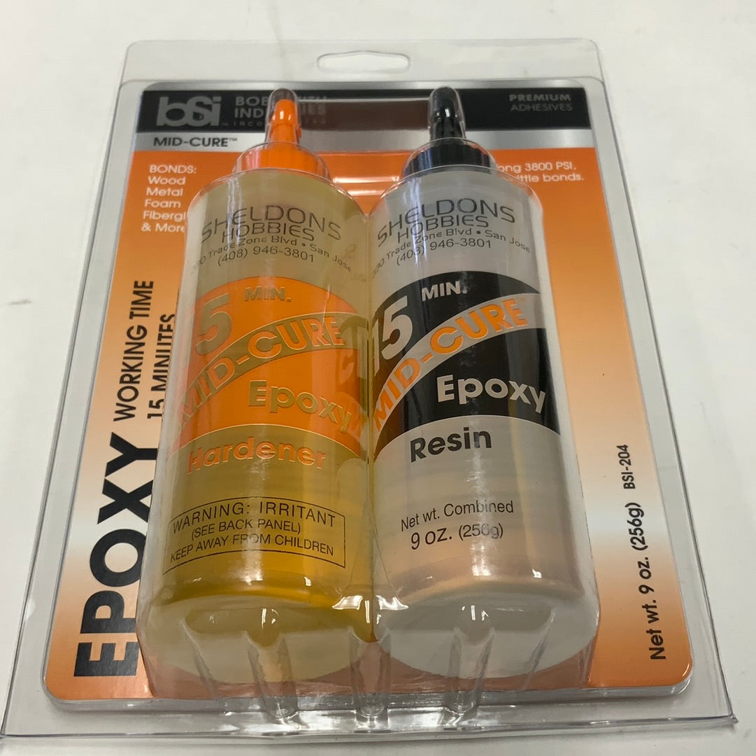 Bsi mid cure 15 minute epoxy (9) oz BSI-204