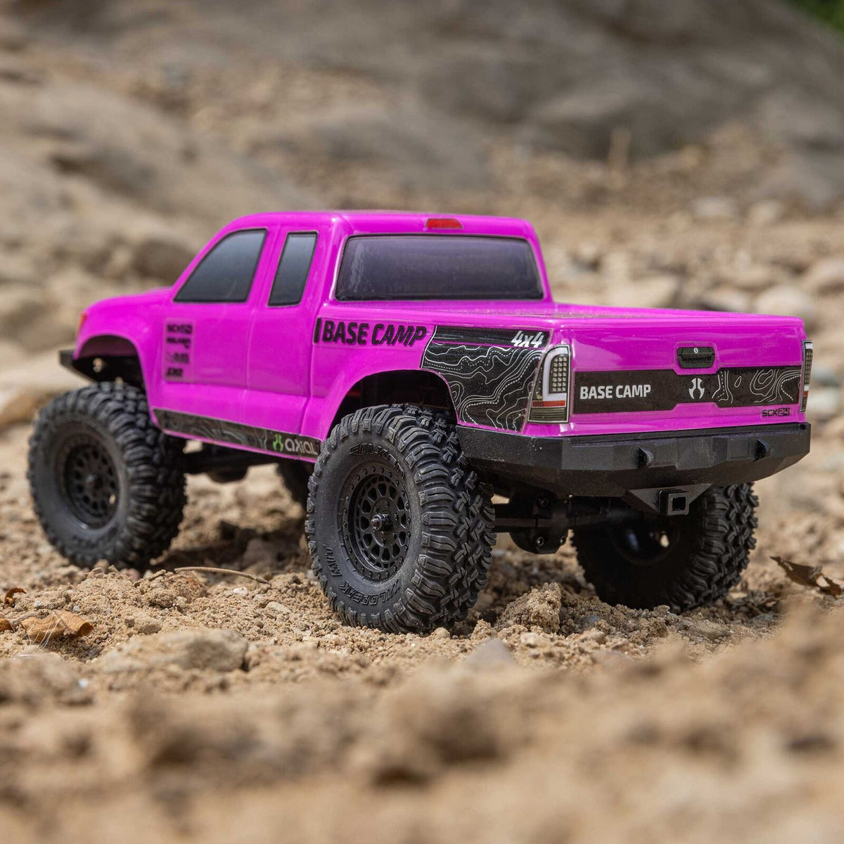 1/24 SCX24 Base Camp 4X4 RTR Brushed Rock Crawler (Battery & Charger Included), Pink