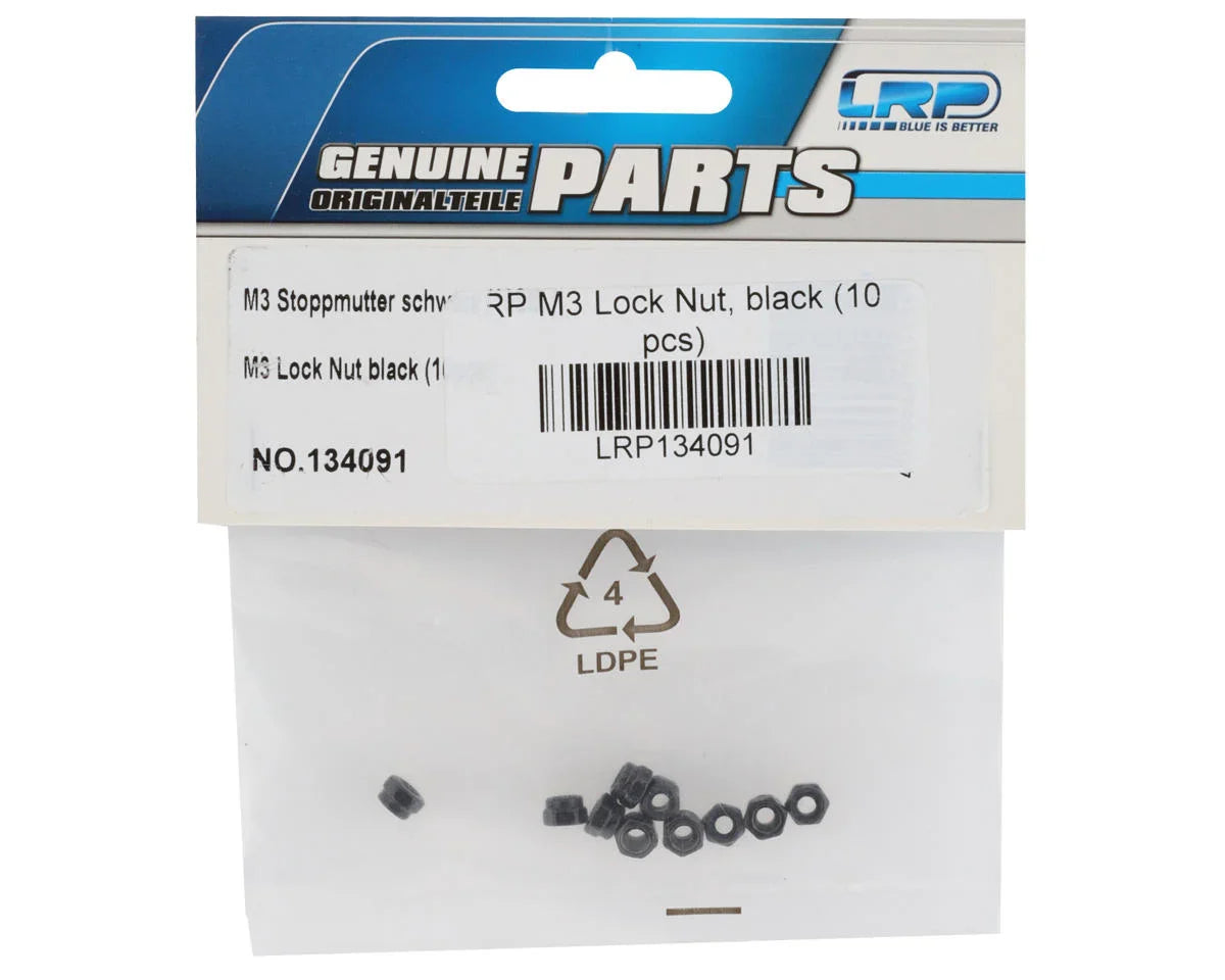 LRP 3mm Lock Nuts (black) (10) - LRP134091
