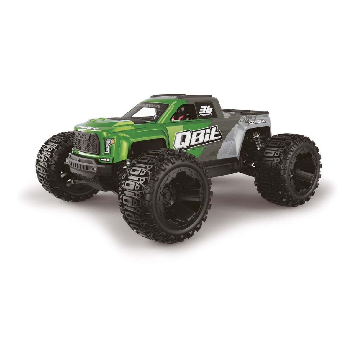 Maverick QBit MT 1/16 4WD RTR Brushed Monster Truck (Green) w/2.4GHz Radio, Battery & Charger
