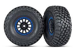 Tires and wheels, assembled, glued (Method Racing wheels, black with blue beadlock, BFGoodrich® Baja KR3 tires) (2)