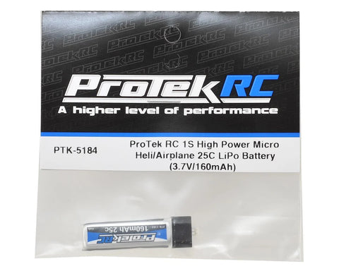 ProTek RC 1S High Power Micro Heli/Airplane 25C LiPo Battery (3.7V/160mAh) - PTK-5184