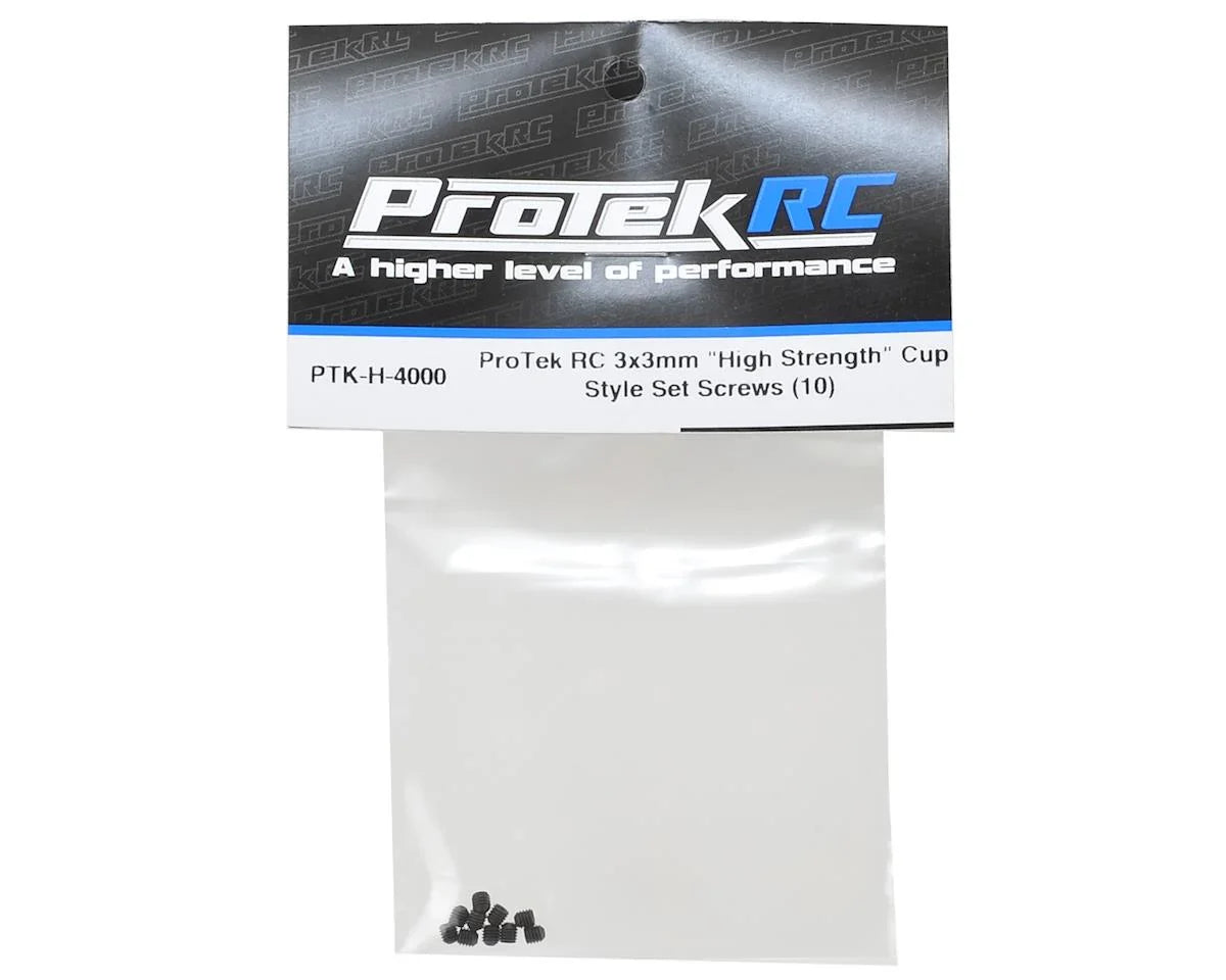 ProTek RC 3x3mm "High Strength" Cup Style Set Screws (10) - PTK-H-4000