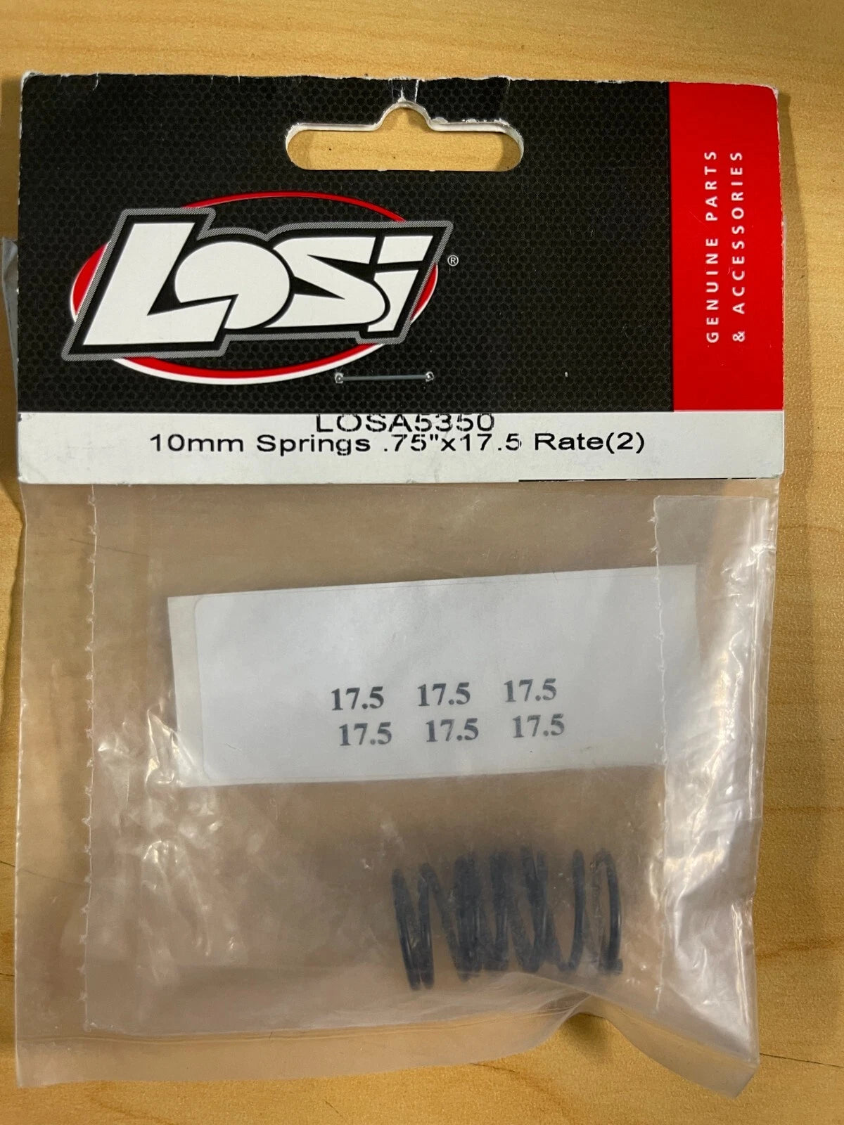LOSA5350 10mm Springs.75"x17.5 Rate(2)