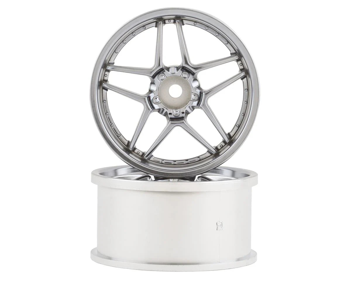 Topline Blitz BRW03 5-Split Spoke Drift Wheels (Matte Chrome) (2) (8mm Offset) w/12mm Hex