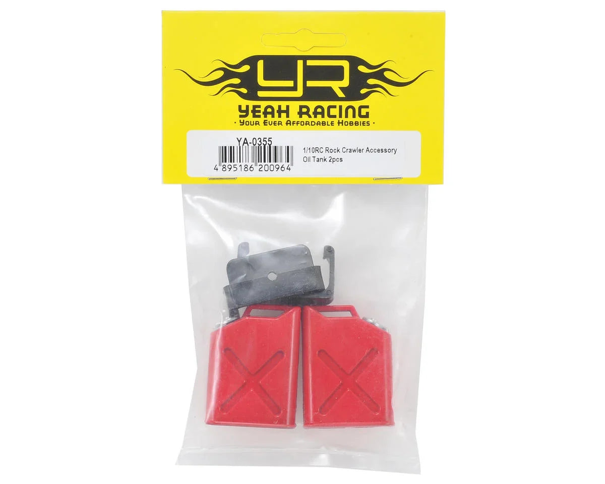 Yeah Racing 1/10 Crawler Scale "Jerry Can" Accessory Set (Fuel Cans) (Red) - YEA-YA-0355
