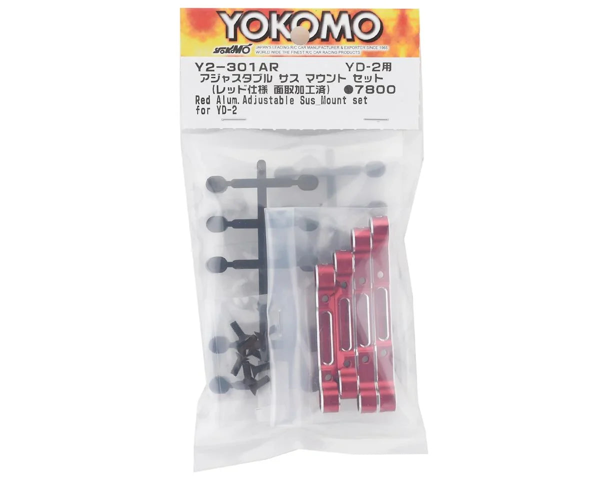 Yokomo YD-2 Adjustable Suspension Mount Set Red - YOKY2-301ARA
