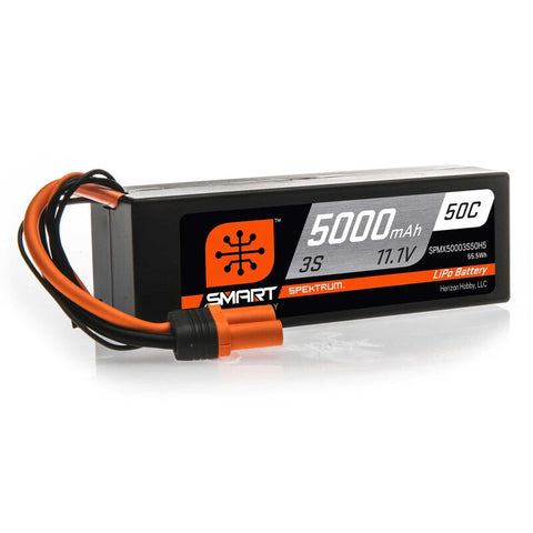 11.1V 5000mAh 3S 50C Smart Hardcase LiPo Battery IC5 - SPMX50003S50H5