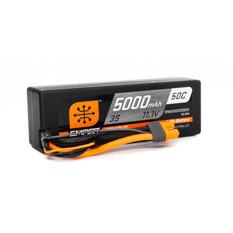 11.1V 5000mAh 3S 50C Smart Hardcase LiPo Battery IC3  - SPMX50003S50H3