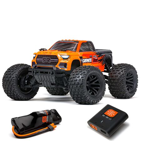 Arrma 1/10 Granite 4x2 Boost Mega 550 Brushed Monster Truck RTR with Battery & Charger Orange