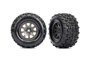 Traxxas Gray Rear Wheels w/ Sledgehammer Tires (2) - 10770-GRAY