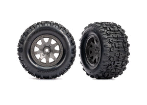 Traxxas Gray Front Wheels w/ Sledgehammer Tires (2) - 10771-GRAY