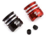 1UP190434 1UP Racing Heatsink Bullet Plug Grips (Black/Red) (Fits LowPro Bullet Plugs)
