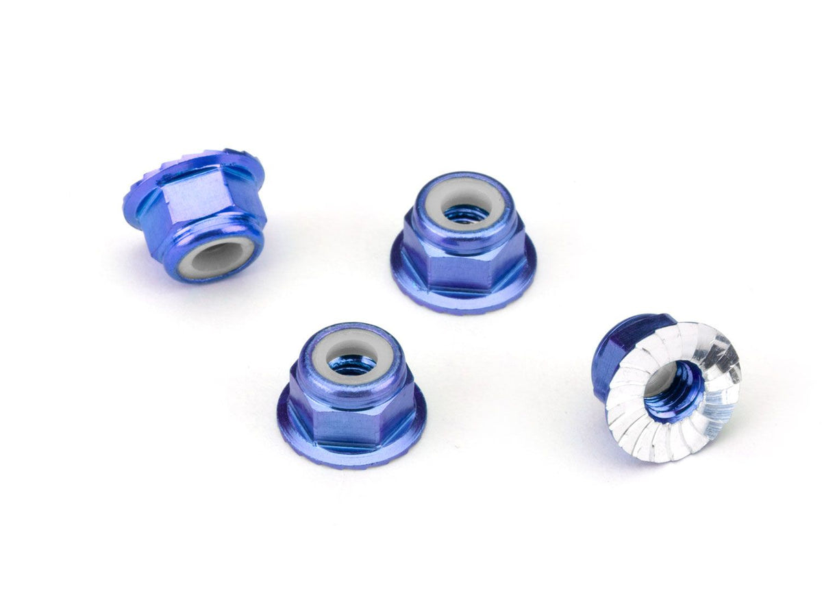 Traxxas Nuts 4MM Flanged Lock Blue - TRA1747R