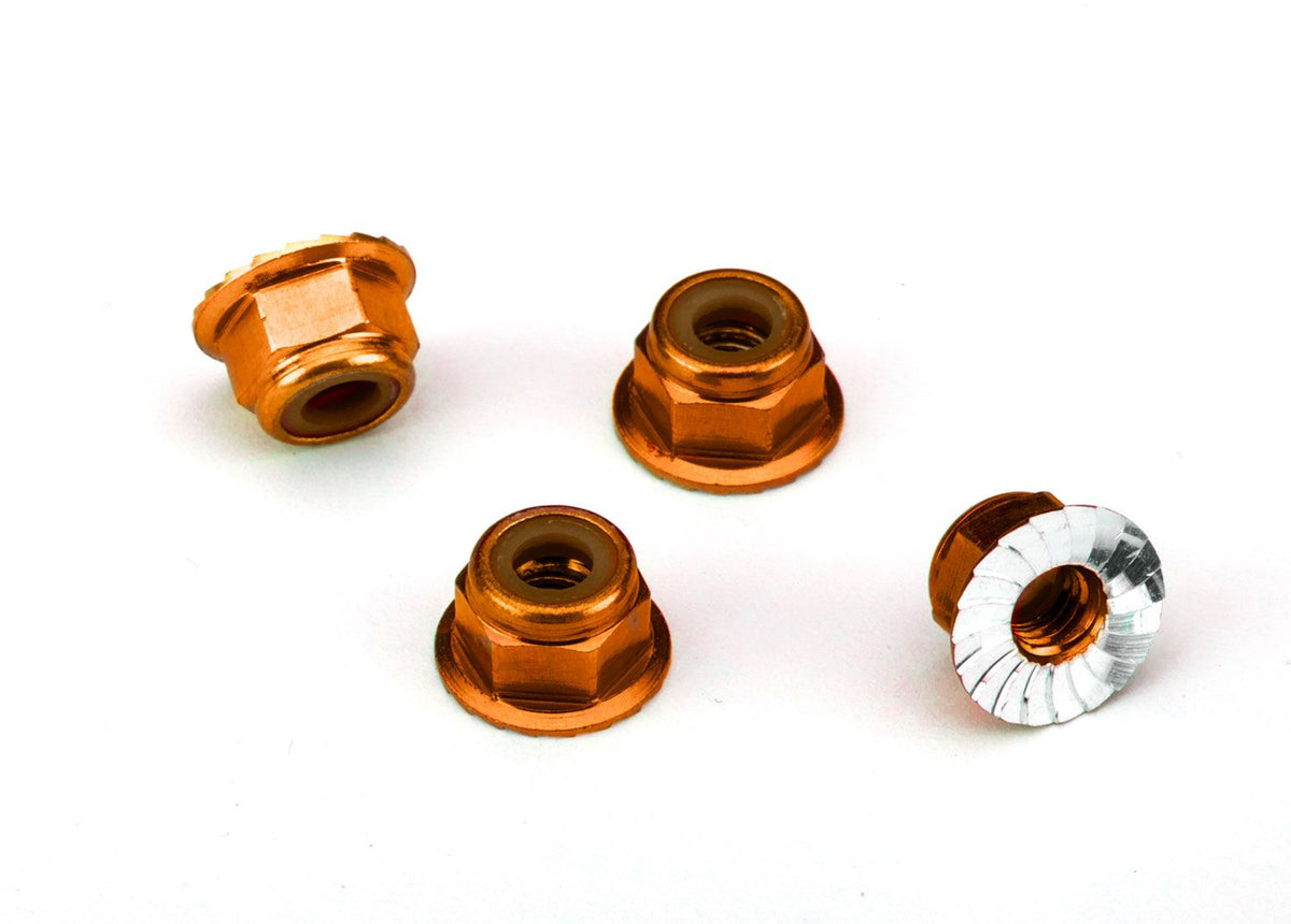 Traxxas Nuts 4MM Flanged Lock Orange - TRA1747T