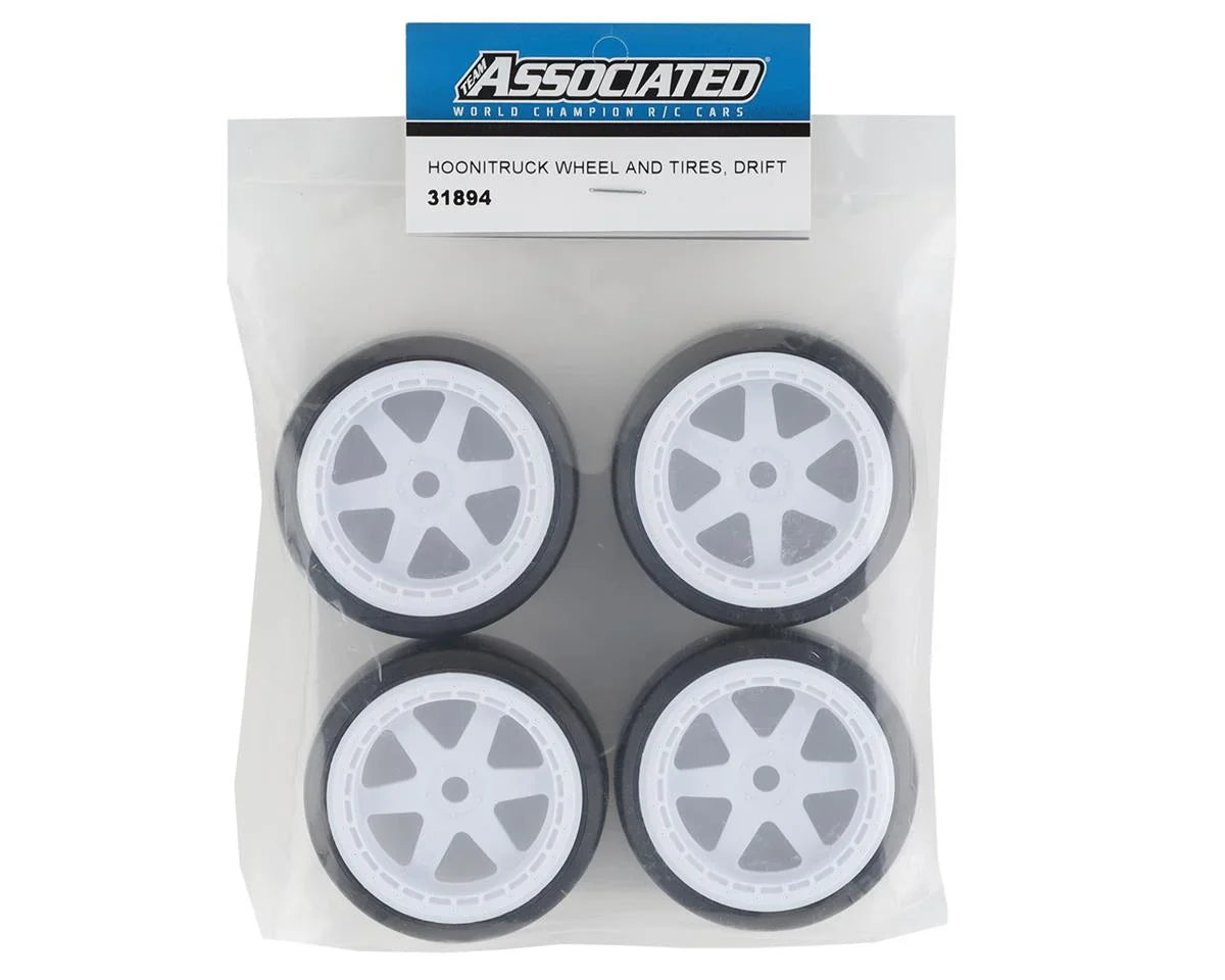 ASC31894 Team Associated Hoonitruck Pre-Mounted Drift Tires & Wheels (4) w/12mm Hex