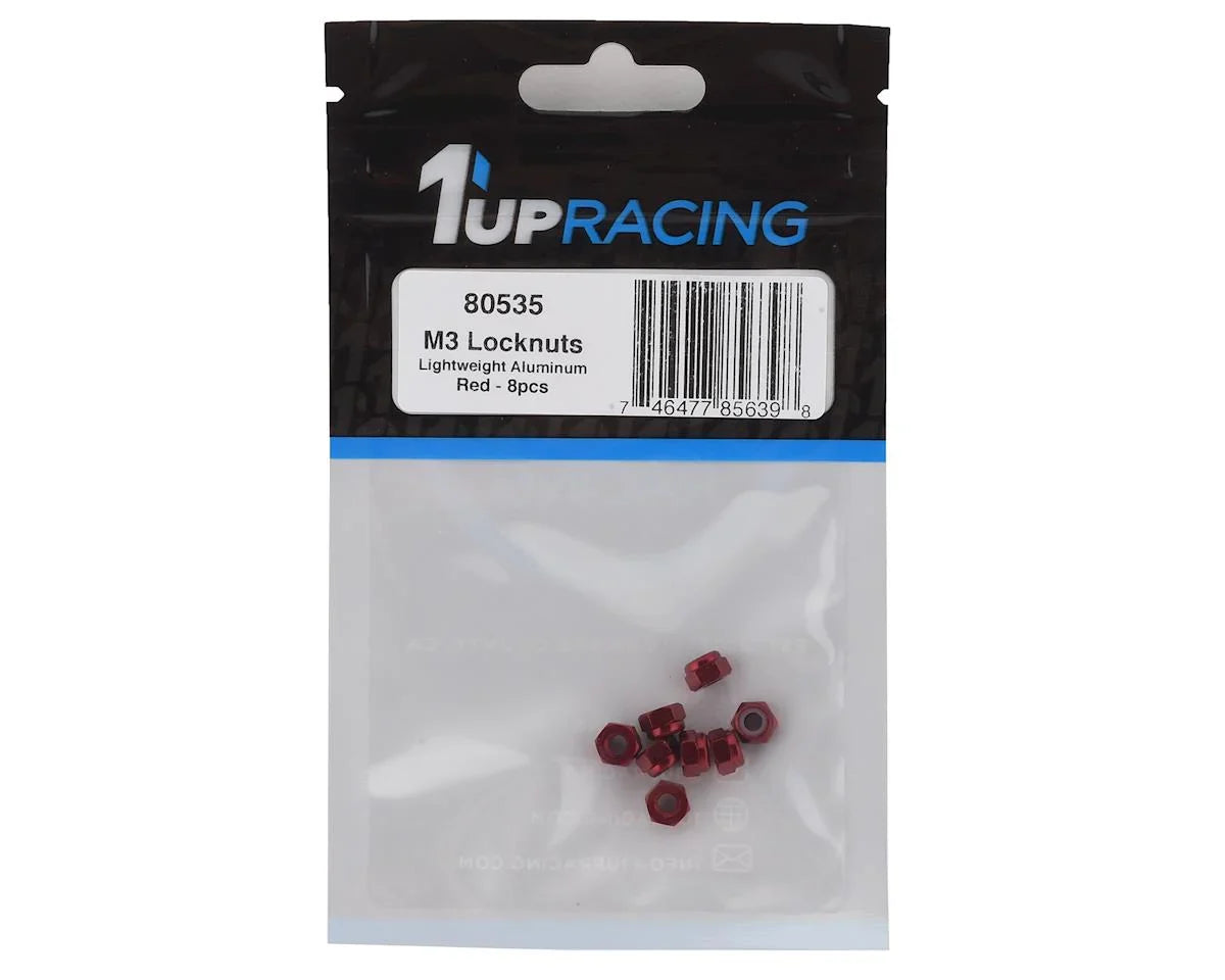 1UP Racing 3mm Aluminum Locknuts Red 8 - 1UP80535