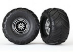 Tires & wheels, assembled, glued (chrome wheels, Terra Groove dual profile tires, foam inserts) - 3663X - 3663X