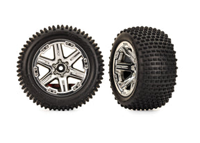Traxxas RXT 2.8" Chrome Wheels & Alias Tires (2) - 3779X