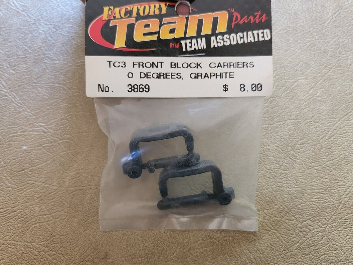 Team Associated 3869 TC3 Front block carriers 0 degree graphite