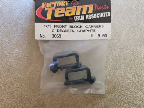 Team Associated 3869 TC3 Front block carriers 0 degree graphite