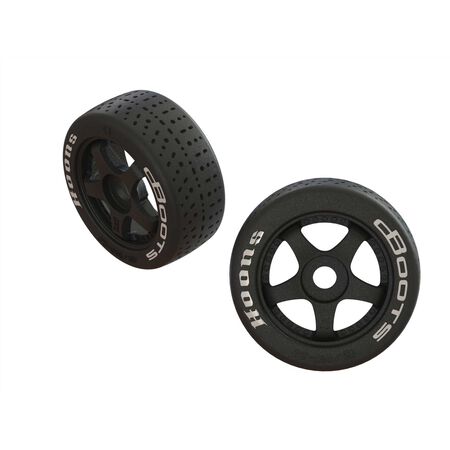 ARA550062 dBoots Hoons 42/100 2.9 Pre-Mounted Belted Tires, White, 17mm Hex, 5-Spoke (2)