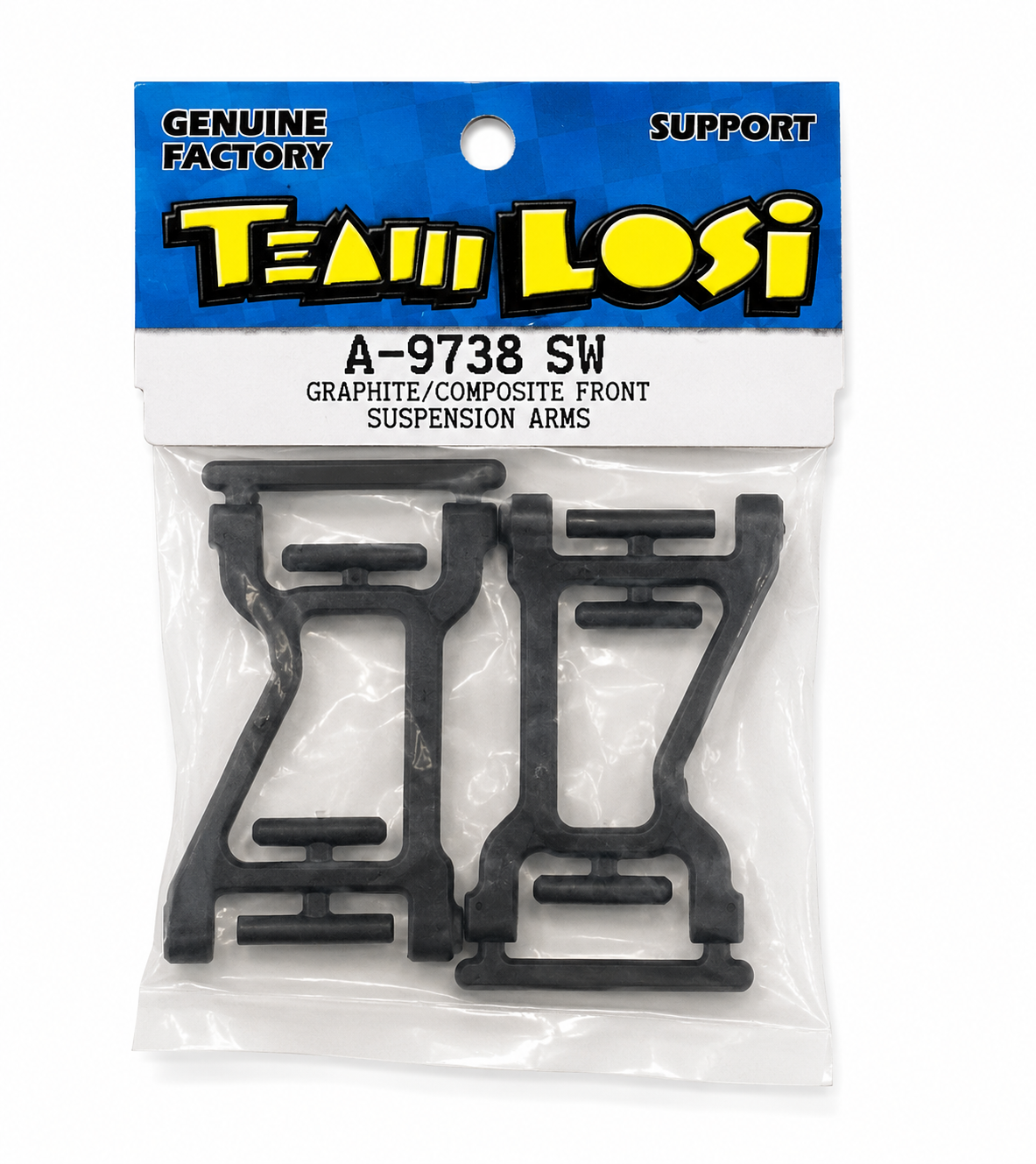 LOSA9738 SW GRAPHITE/COMPOSITE FRONT SUSPENSION ARMS
