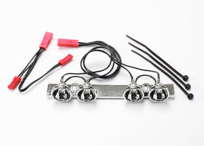LED Lightbar, (chrome, fits Summit roll cage)/ light harness (4 clear lights)/ harness adapter - 5684 - 5684