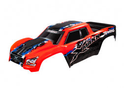 Body, X-Maxx®, red (painted, decals applied) (assembled with front & rear body mounts, rear body support, and tailgate protector)