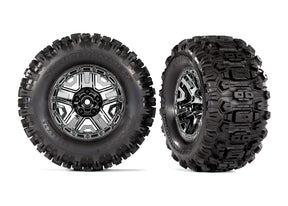 Traxxas 2.8" Black Chrome Wheels & Sledgehammer Tires (2) - 9072