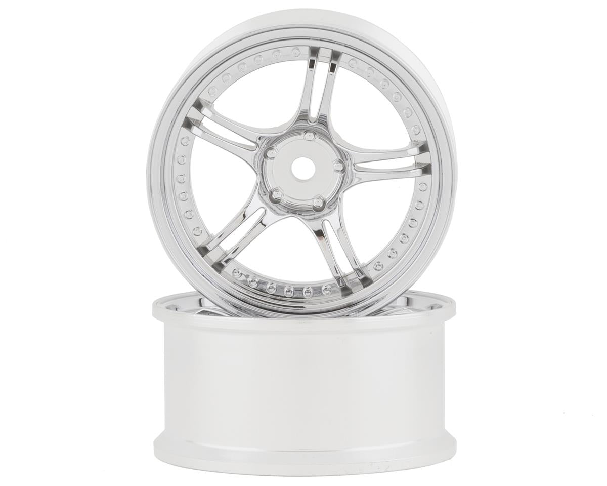 RC Art SSR Professor SPX 5-Split Spoke Drift Wheels Matte Silver 2 Deep Face 8mm Offset w/12mm Hex - RCA-ART-WW-0108MS