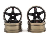 Firebrand RC HighFive PRO SERIES Aluminum Drift Wheels 4 Gunmetal/Black 9mm/12mm Offset w/12mm Hex - FBR1MTXHI5073
