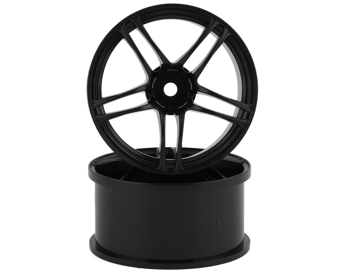 Mikuni AVS Model T5 5-Split Spoke Drift Wheels Black 2 7mm Offset w/12mm Hex - DW-1427BK