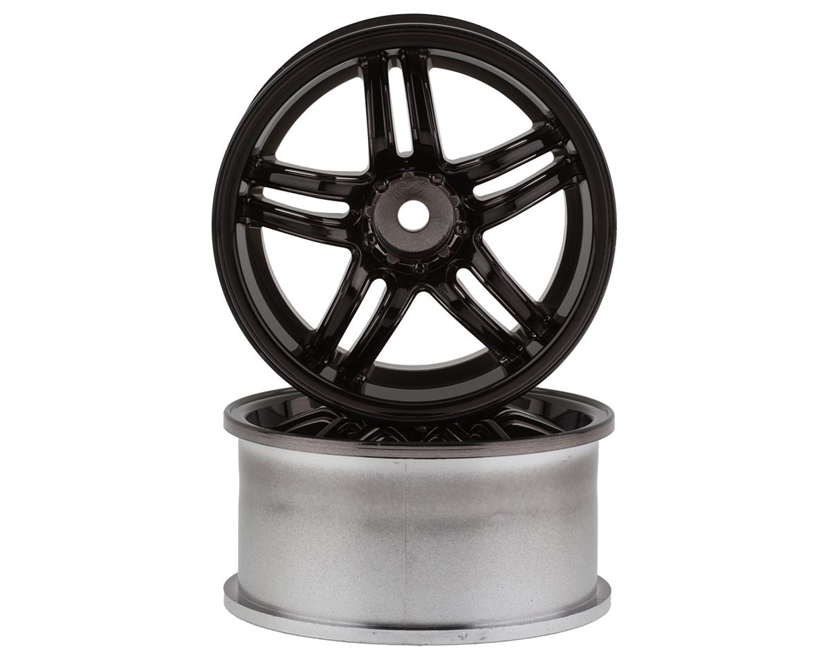 RC Art Evolve 33-R 5-Split Spoke Drift Wheels Clear Black 2 6mm Offset w/12mm Hex - RCA-ART-4506CBL