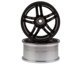 RC Art Evolve 33-R 5-Split Spoke Drift Wheels Clear Black 2 6mm Offset w/12mm Hex - RCA-ART-4506CBL
