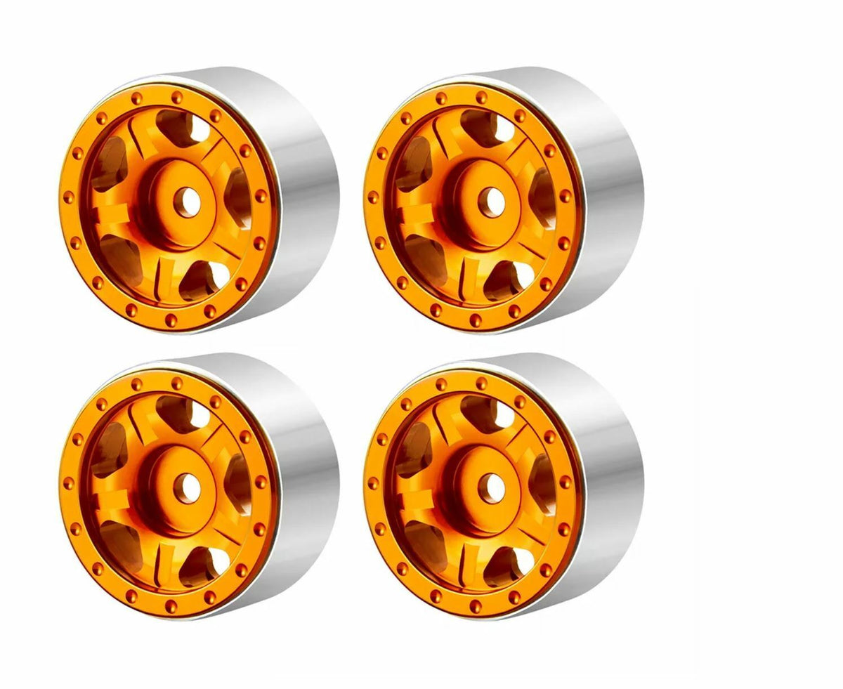 Axial SCX24 Aluminum Beadlock Rims 5 Spoke Orange - TRC-115