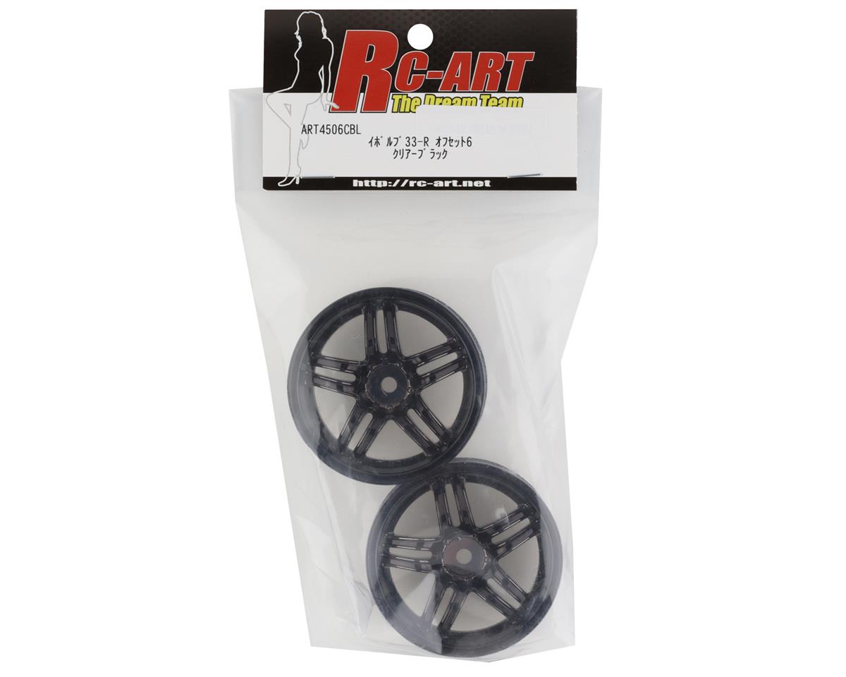 RC Art Evolve 33-R 5-Split Spoke Drift Wheels Clear Black 2 6mm Offset w/12mm Hex - RCA-ART-4506CBL