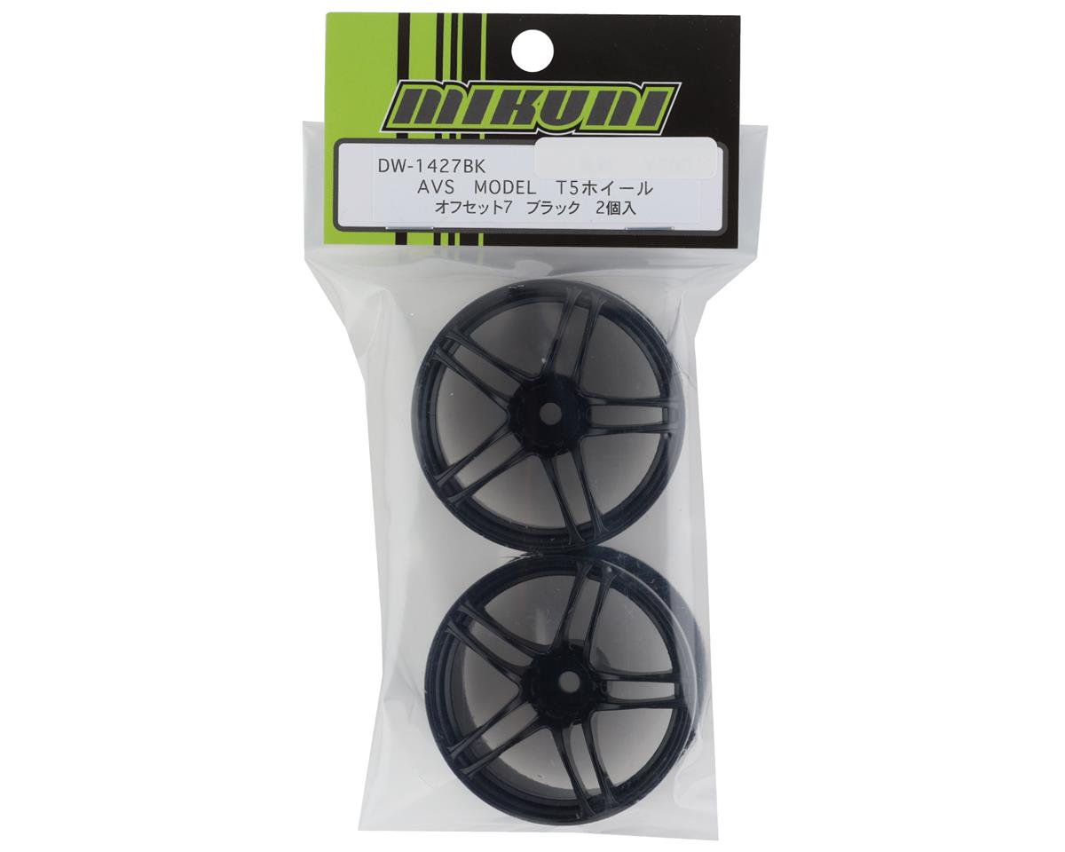 Mikuni AVS Model T5 5-Split Spoke Drift Wheels Black 2 7mm Offset w/12mm Hex - DW-1427BK