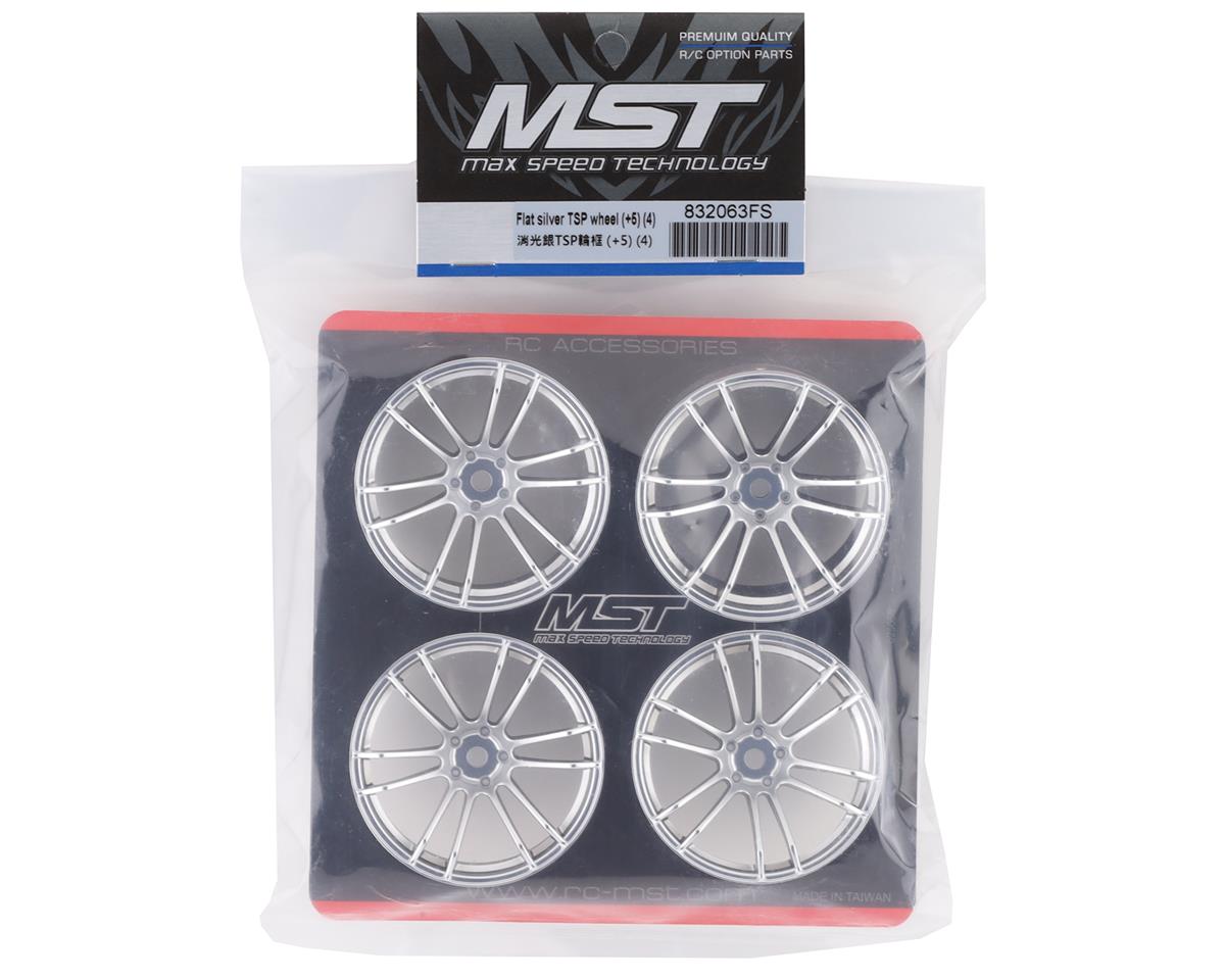 MST TSP Wheel Set Flat Silver 4 5mm Offset w/12mm Hex - MXS-832063FS