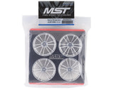 MST TSP Wheel Set Flat Silver 4 5mm Offset w/12mm Hex - MXS-832063FS