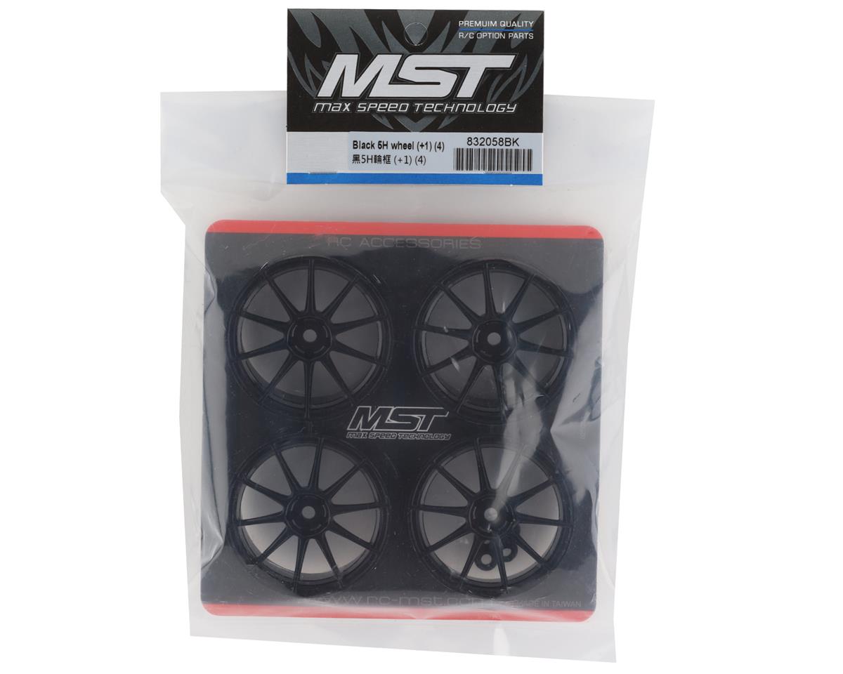 MST 5H Wheel Set Black 4 +1 Offset w/12mm Hex - MXS-832058BK