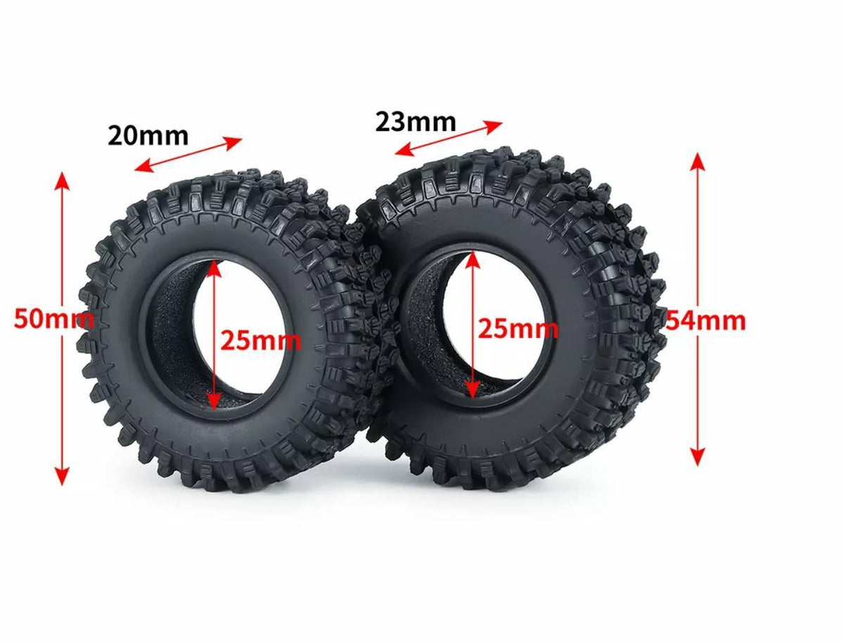 Axial SCX24 Rubber Crawler Tires 50mm x 20mm - TRC-117