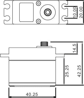 EcoPower WP110T Cored Waterproof High Torque Metal Gear Digital Servo - ECP-110T