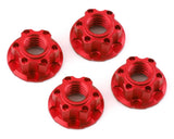 Yeah Racing 4mm Aluminum Serrated Wheel Lock Nut (4) Red - YEA-YA-0448RD