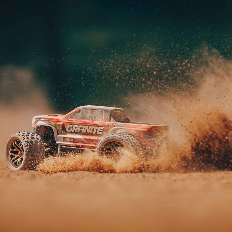 1/18 GRANITE GROM 4X4 RTR Brushed Monster Truck (Battery & Charger Included), Red